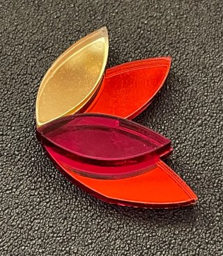 Pendientes Papiroga Espiga Oro y Rojo
