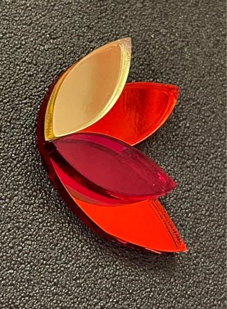 Pendientes Papiroga Espiga Oro y Rojo
