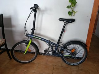 Bicicleta Plegable B'TWIN Azul y Verde