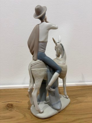 Figura Lladró Porcelana Niño en Burro