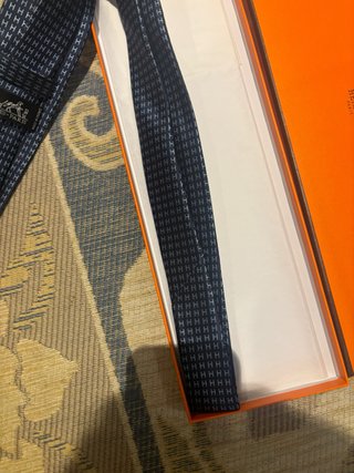 Corbata Hermes Azul y Marrón