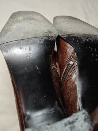 Botines piel mujer vintage marrón talla 39