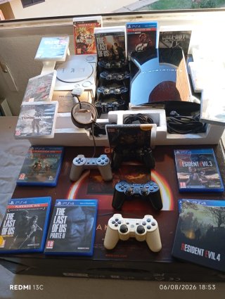 Consola PS1 y PS3 con 10 mandos y juegos