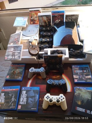 Consola PS1 y PS3 con 10 mandos y juegos