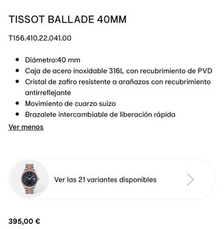 Tissot Ballade bicolor full set