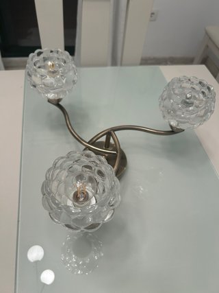 Lámpara de techo 3 tulipas cristal