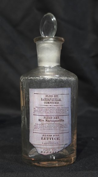 6 Antiche Bottiglie Farmacia Vetro XX Secolo