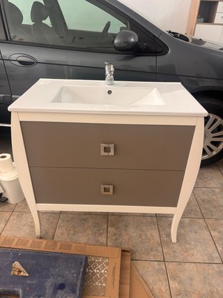 Mueble de baño sin lavabo  blanco 80 cm de ancho