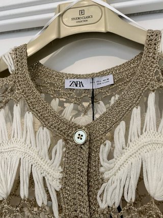 Chaqueta de punto combinado crochet