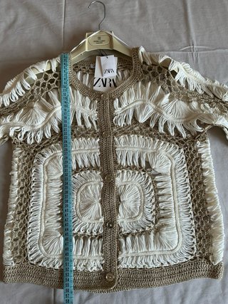 Chaqueta de punto combinado crochet