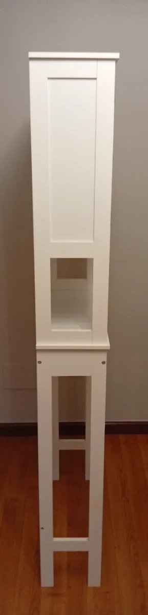 Armario superior con puertas, blanco y madera