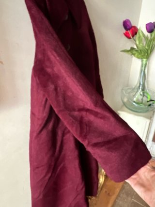 Cappotto vintage viola bordeaux borgogna lana