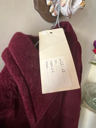Cappotto vintage viola bordeaux borgogna lana