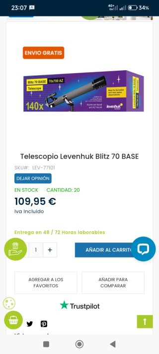 Telescopio Levenhuk 70x700