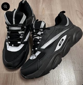Zapatillas Dior B22 Negras y Plateadas