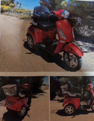 Scooter Eléctrico Rojo 3 Ruedas