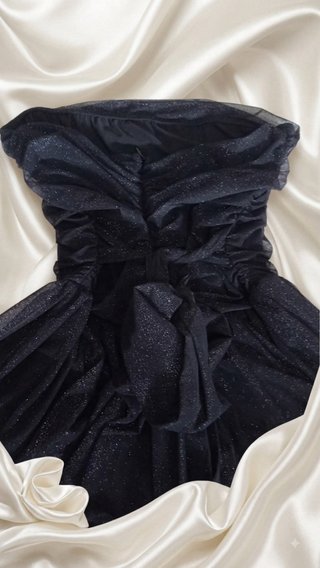 Vestido fiesta niña brillante negro
