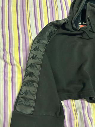 Felpa Kappa nera cropped – Taglia S