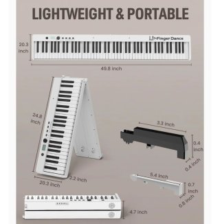 Piano digital 88 teclas plegable blanco