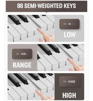 Piano digital 88 teclas plegable blanco