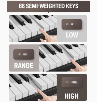 Piano digital 88 teclas plegable