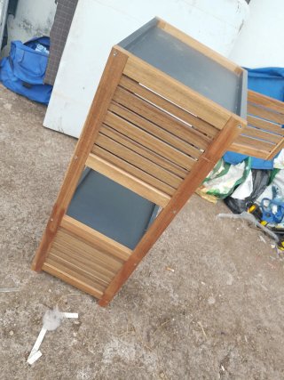 Mueble de Almacenamiento Madera y Gris
