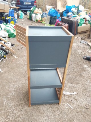 Mueble de Almacenamiento Madera y Gris