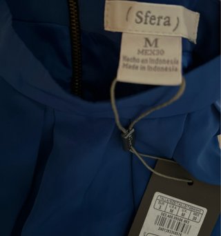 Sfera vestido azul halter con cuello alto