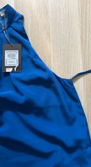 Sfera vestido azul halter con cuello alto