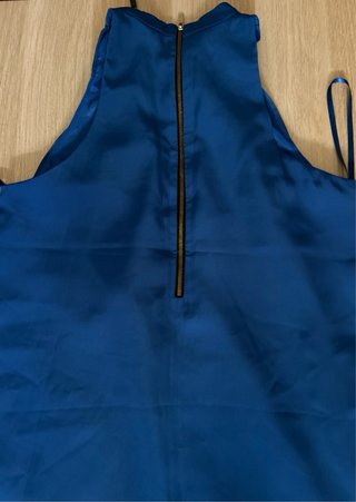 Sfera vestido azul halter con cuello alto