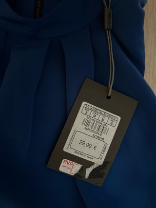 Sfera vestido azul halter con cuello alto