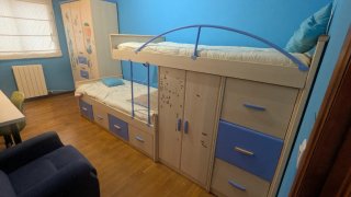 Litera infantil nido con armario y cajones