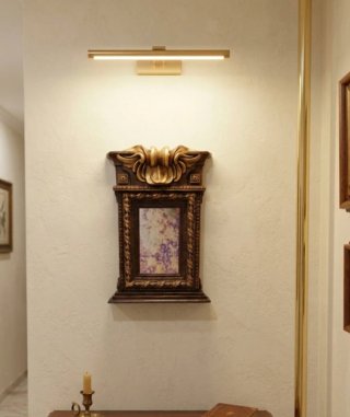 Espejo decorativo imitación madera y oro