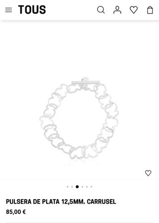 Pulsera Tous Carrusel Oso Plata