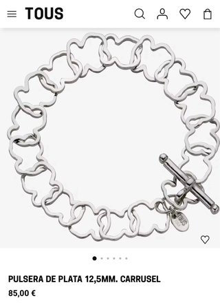 Pulsera Tous Carrusel Oso Plata