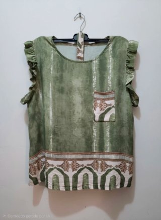 Conjunto Calças Largas e Top Verde