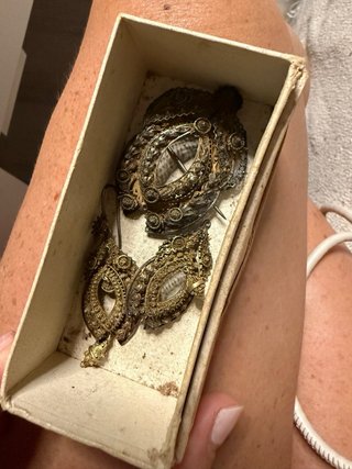 Pendientes y broche antiguos filigrana cordobesa.