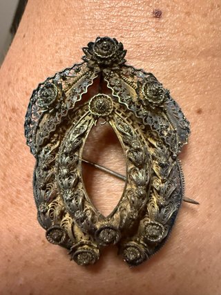 Pendientes y broche antiguos filigrana cordobesa.