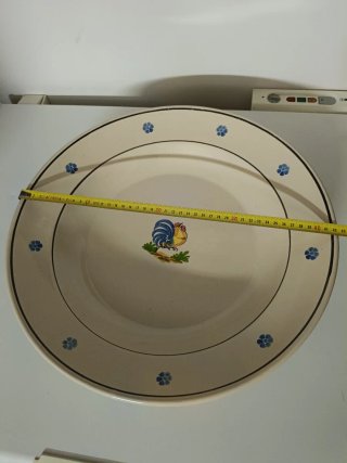 Piatto ceramica vintage gallo decorato