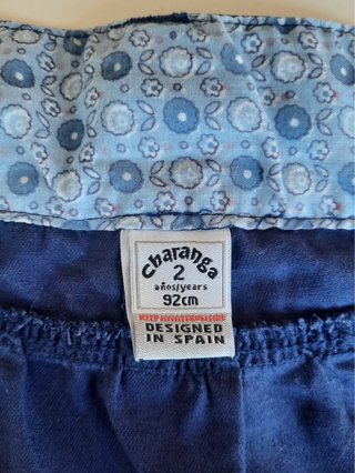 Falda azul Charanga con lazo