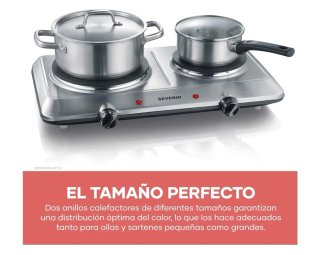 Placa Cocina Eléctrica Doble Severin