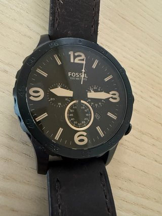 Fossil Nate JR1487 Reloj Cronógrafo Negro
