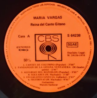 LP María Vargas Reina del Cante Gitano