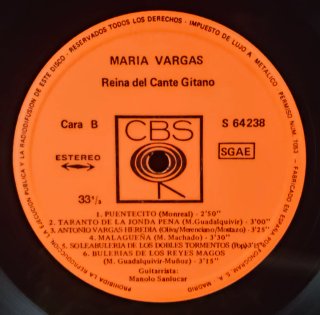 LP María Vargas Reina del Cante Gitano
