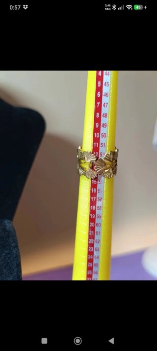 Anillo Abierto Acero Dorado Diseño Hoja talla 6½