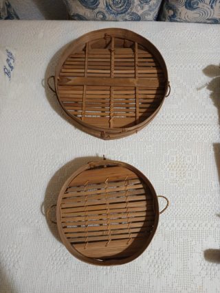 Cribas redondas de bambú