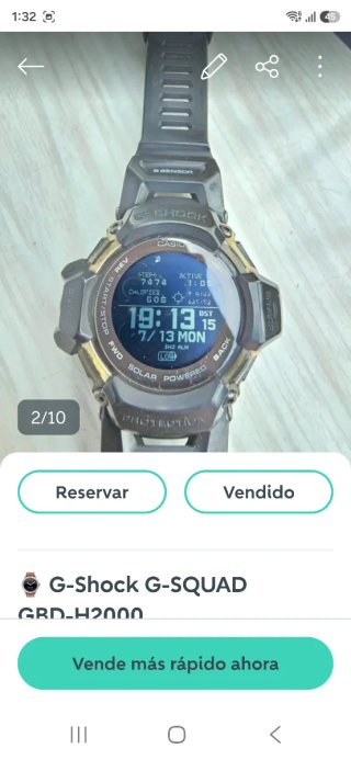 Reloj Casio G-Shock G-SQUAD GBD-H2000-1B Negro