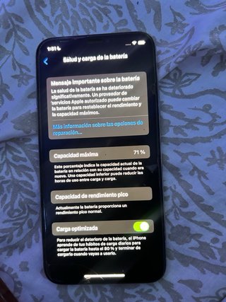 iPhone X 64GB blanco71%bateria face id no funciona
