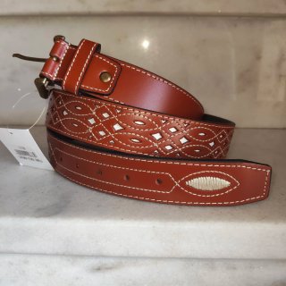 Cinturón Caballero Cuero Calado Bordado