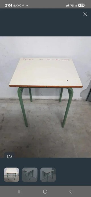 Mesa de colegio metálica y madera